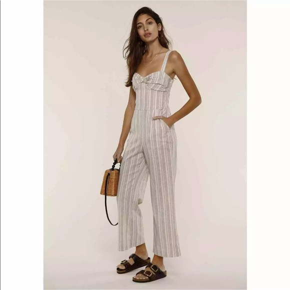 Heartloom Pants - Heartloom khaki striped jumpsuit